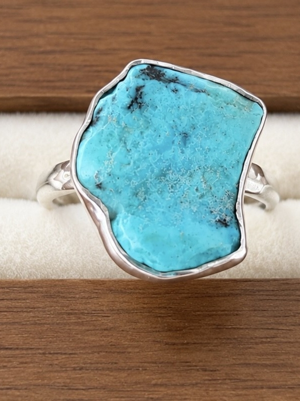 Sterling Silver Turquoise Statement Ring - Blue Stone